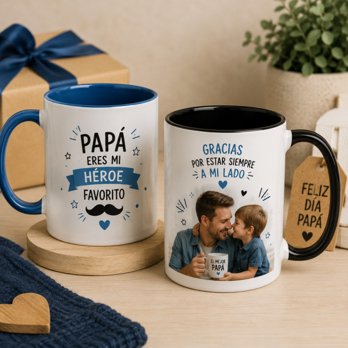 Taza DIA DEL PADRE Prediseñada👨‍👧‍👦💙